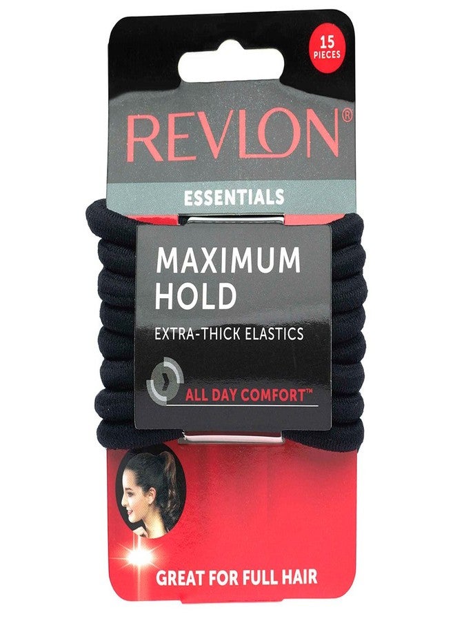 Revlon Extra Thick Black Hair Elastics, 15 Count - Image 1
