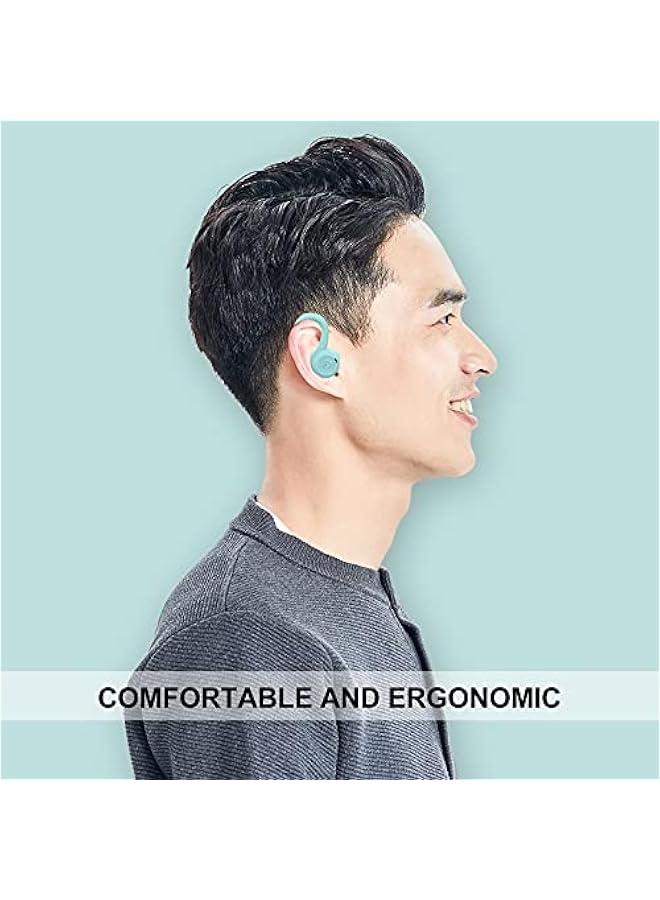 Wireless Earbuds with Earhooks Bluetooth Earbuds with Ear Hook Waterproof Sport Headphones Noise Cancelling Ear Buds with Microphone Long Battery Life Earphones for Running Workout Android iPhone