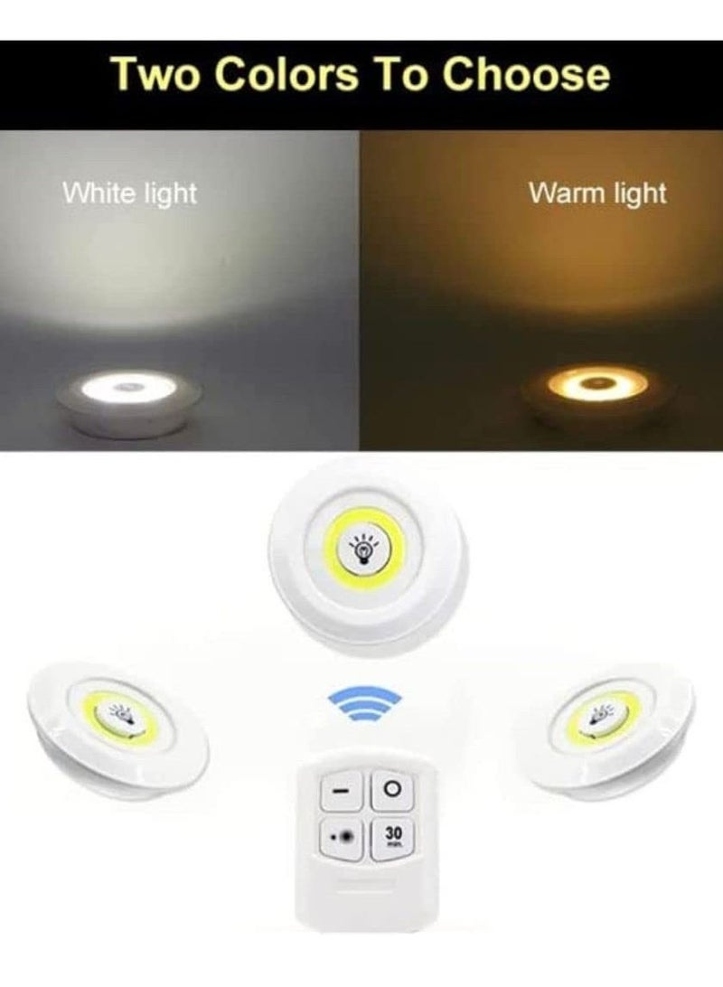 ELTRAZONE 3-Piece Wireless Remote Controlled Under Cabinet LED Lights White 10x10x9centimeter - Image 3