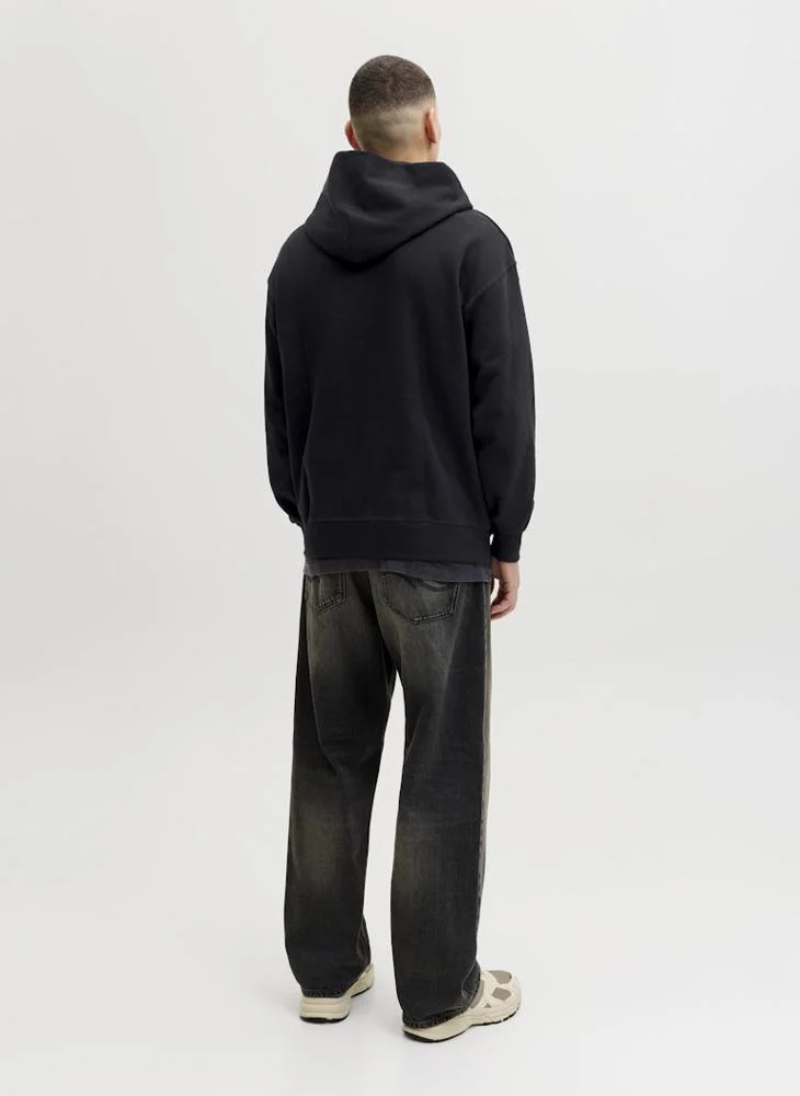 JACK & JONES Text Print Regular Fit Hoodie