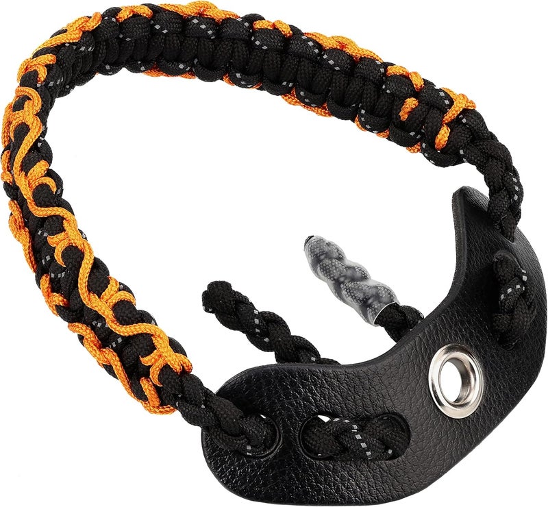 Sunya Archery Bow Wrist Sling, 550 Paracord Strap Comfortable on Hand.100% Full Grain Leather Yoke, Multiple Camo Colors.Fit Compound Bow Stabilizer & Recurve. - Image 1