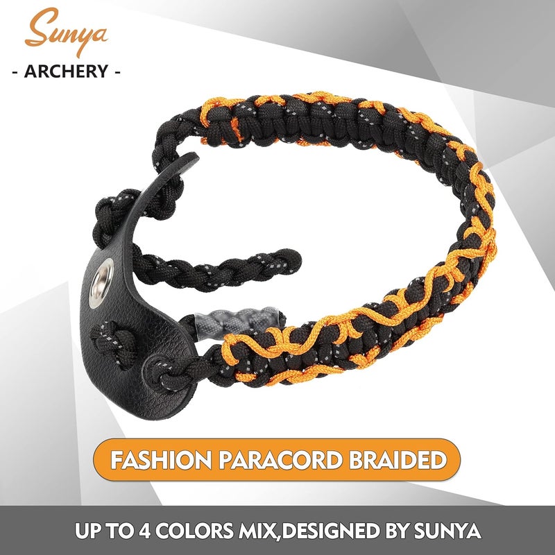 Sunya Archery Bow Wrist Sling, 550 Paracord Strap Comfortable on Hand.100% Full Grain Leather Yoke, Multiple Camo Colors.Fit Compound Bow Stabilizer & Recurve. - Image 3