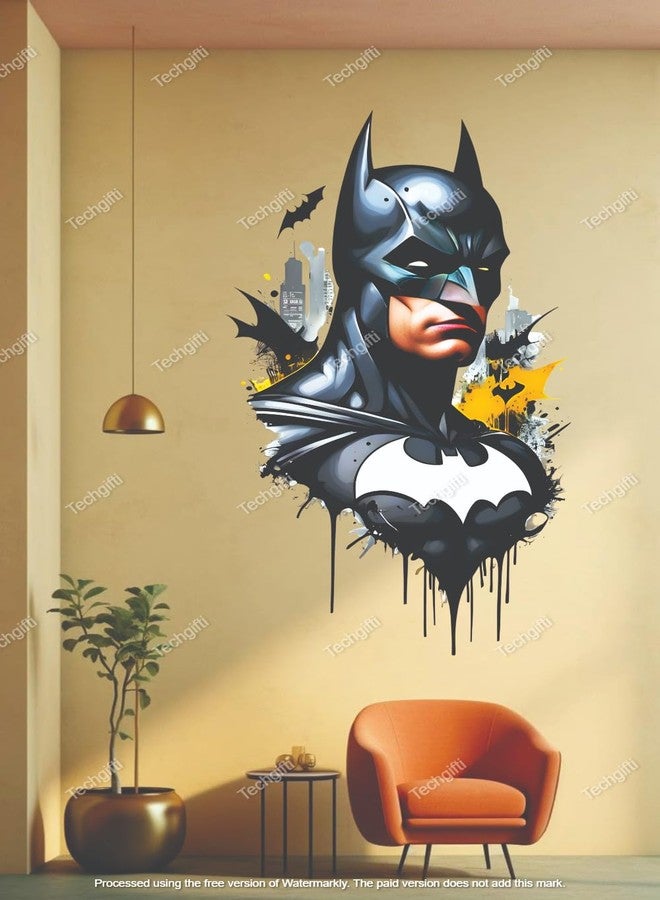 Techgifti ملصق جداري فني بتصميم باتمان من تيك جيفتي، ملصق لغرفة الأطفال، المقاس: 72 × 41 سم، ديكور منزلي عصري - Image 5