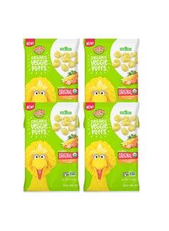Earth's Best Earth's Best Organic Kids Snacks, Sesame Street Toddler Snacks, Organic Veggie Puffs, Gluten Free Snacks for Kids 2 Years and Older, Original, 1.55 oz Bag (Pack of 4)  - Image 1