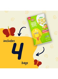 Earth's Best Earth's Best Organic Kids Snacks, Sesame Street Toddler Snacks, Organic Veggie Puffs, Gluten Free Snacks for Kids 2 Years and Older, Original, 1.55 oz Bag (Pack of 4)  - Image 4