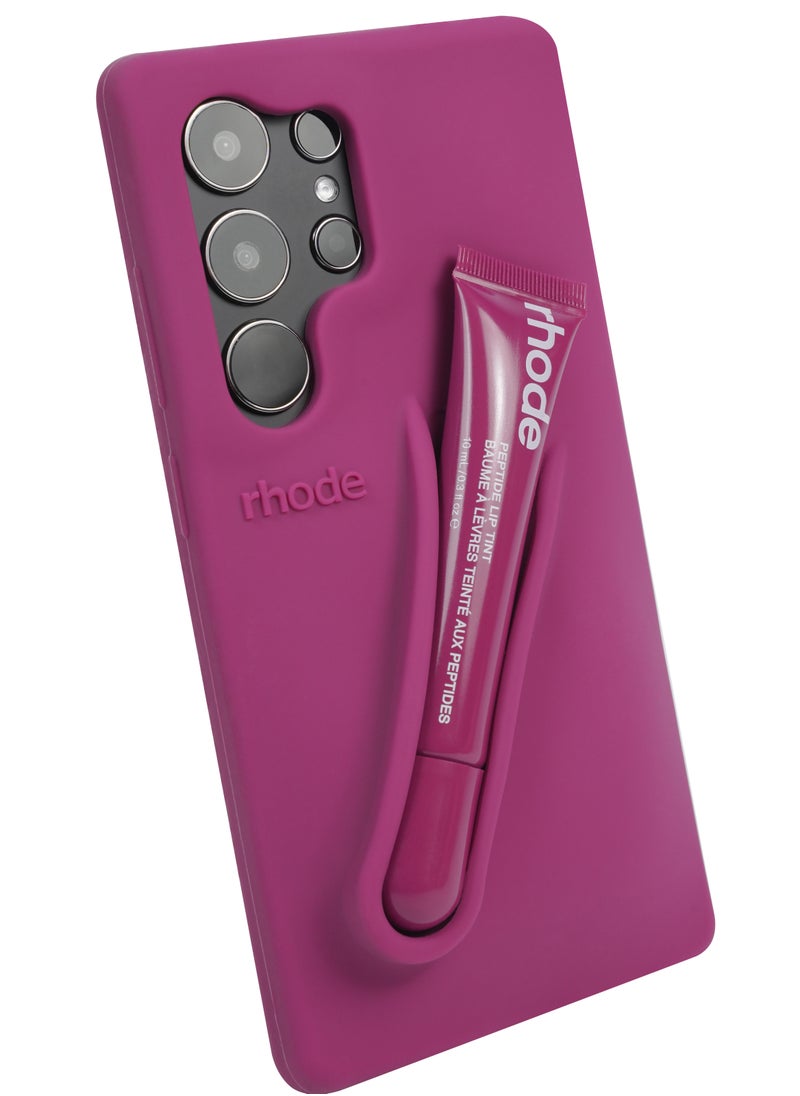 rhode Samsung Silicone Lip Holder for Cell Phone, Lip Gloss Adhesive Sleeve for Phone, Lip Holder Stick-on Phone Case, Back Stick On Holder for Samsung Phones（Raspberry Jelly）  - Image 2