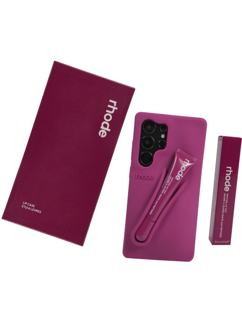 rhode Samsung Silicone Lip Holder for Cell Phone, Lip Gloss Adhesive Sleeve for Phone, Lip Holder Stick-on Phone Case, Back Stick On Holder for Samsung Phones（Raspberry Jelly）  - Image 1