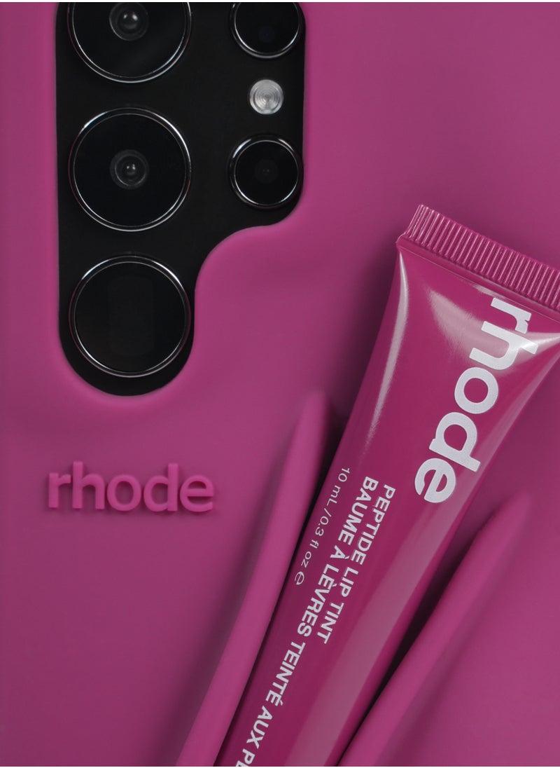 rhode Samsung Silicone Lip Holder for Cell Phone, Lip Gloss Adhesive Sleeve for Phone, Lip Holder Stick-on Phone Case, Back Stick On Holder for Samsung Phones（Raspberry Jelly）  - Image 3
