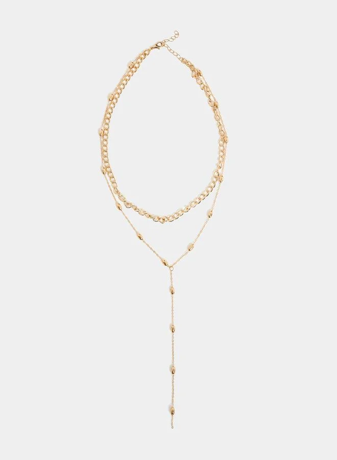 Styli Layered Lariat Necklace