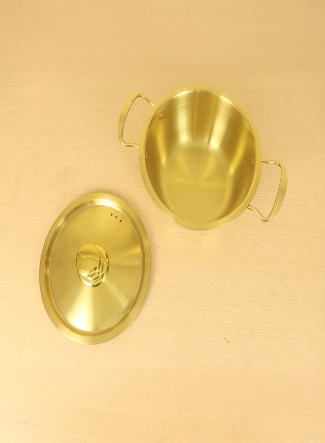 Spillbox وعاء تقديم من الفولاذ المقاوم للصدأ مطلي بالذهب مع غطاء | أواني طهي | أدوات مطبخ | أوعية خلط | وعاء مطلي بتقنية الترسيب الفيزيائي للبخار | أواني طعام | قدر طهي وتقديم مقاوم (صغير) - Image 3