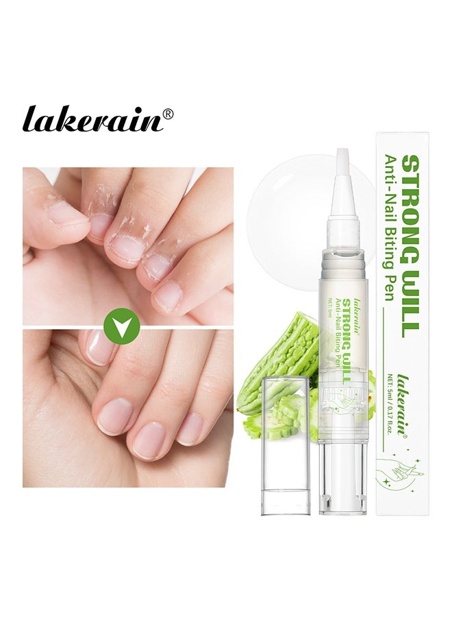 lakerain Anti-Nail Biting Pen, Nail Biting Prevention for Kids & Adults - Anti-Nail Biting Pen, Bitter Tast Nail Polish, 2-in-1 Nail Strengthener & Repair, Thumb Sucking Deterrent - Image 1