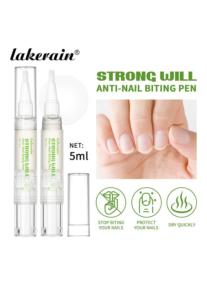 lakerain Anti-Nail Biting Pen, Nail Biting Prevention for Kids & Adults - Anti-Nail Biting Pen, Bitter Tast Nail Polish, 2-in-1 Nail Strengthener & Repair, Thumb Sucking Deterrent - Image 2