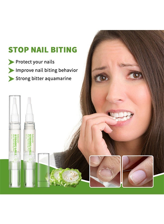 lakerain Anti-Nail Biting Pen, Nail Biting Prevention for Kids & Adults - Anti-Nail Biting Pen, Bitter Tast Nail Polish, 2-in-1 Nail Strengthener & Repair, Thumb Sucking Deterrent - Image 3