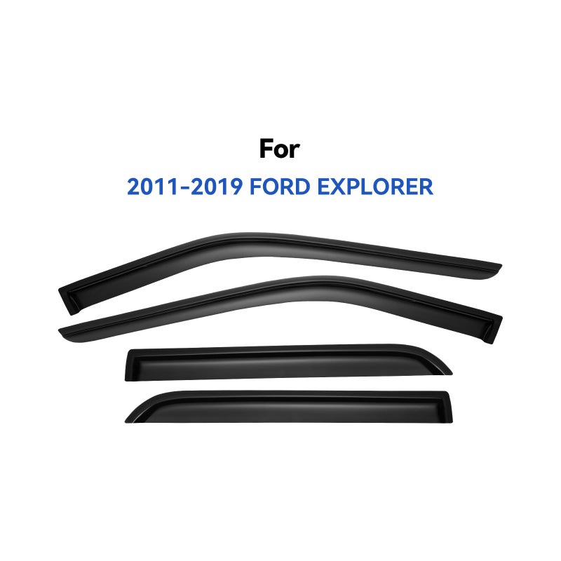 YQAUTEC Window Visors Rain Guards Shield for 2011-2019 Ford Explorer, Out-Channel Window Vent Wind Deflectors Visors Shades for 11 12 13 14 15 16 17 18 19 Explorer - Image 2