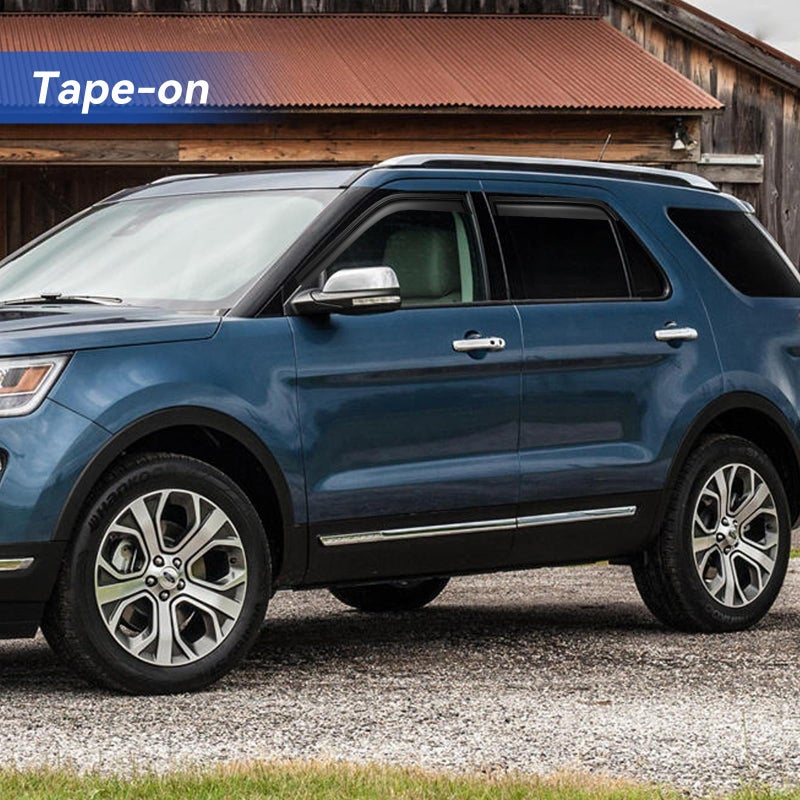 YQAUTEC Window Visors Rain Guards Shield for 2011-2019 Ford Explorer, Out-Channel Window Vent Wind Deflectors Visors Shades for 11 12 13 14 15 16 17 18 19 Explorer - Image 3
