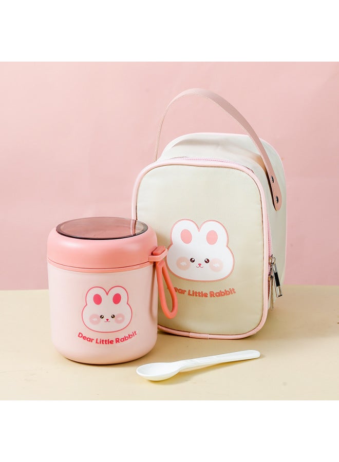 304 Stainless Steel Breakfast Cup Soup Cup With Lid And Spoon Portable Oatmeal Cup Porridge Cup Sealed Milk Cup Soymilk Cup Soup Jar