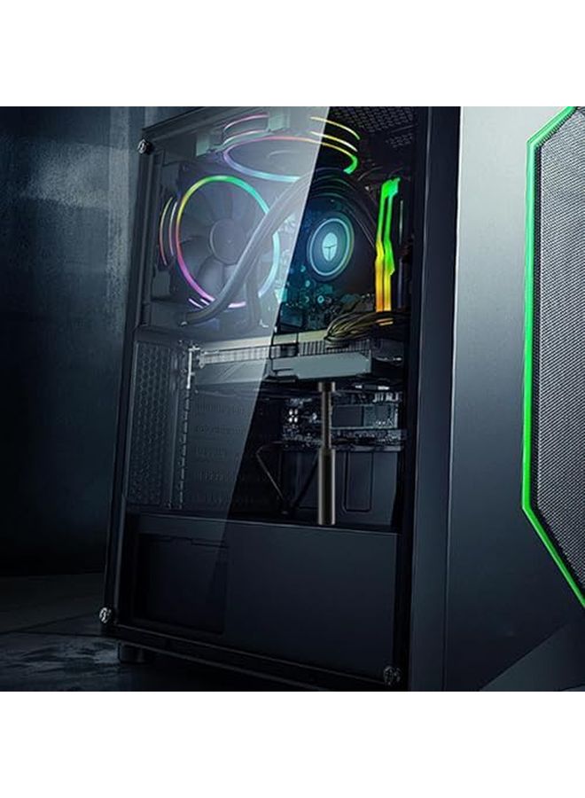 Long Black GPU Support Bracket Anti Sag Stable Alloy Graphics Card Stand Jack Shape - Image 5