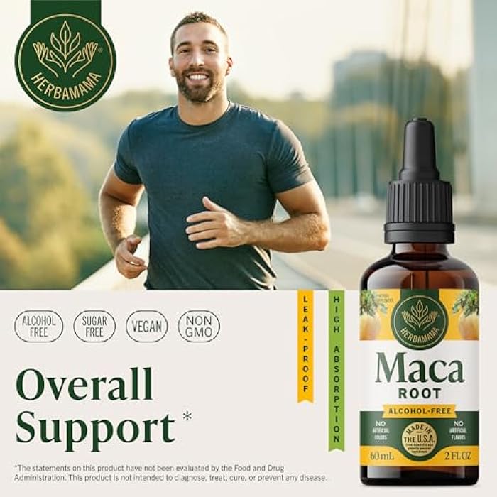 HERBAMAMA Maca Root Liquid Drops - Vegan Maca Root Extract for Women & Men Support - Non-GMO, Alcohol & Sugar-Free Liquid Supplement Tincture, 28-Day Supply - Image 2