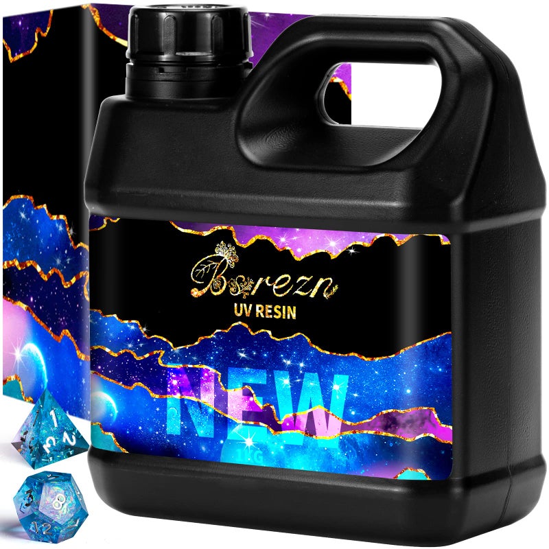 Bsrezn 1000g UV Resin Bulk, High Hardness & Crystal Clear Premixed Resina UV for Jewelry Making (1000g) - Image 1