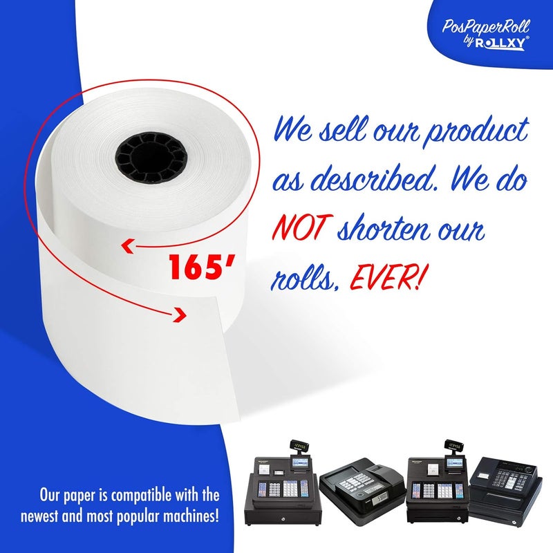 PosPaperRoll لفائف ورق حراري 2-1/4 × 165 مسجل نقدي شارب (50 لفافة) - Image 4