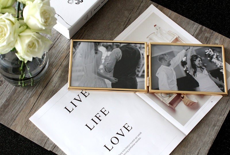 LEADEX Double Thin Edge Gold Plated Picture Frame,Horizontal Standing,4 by 6 Inch,Velvet Back Simple Classic Styling - Image 2