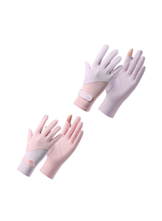 2 Pcs Women's Summer Cooling UV Protection Gloves for Women, Cycling , Driving And Outdoor Activities  - Image 1