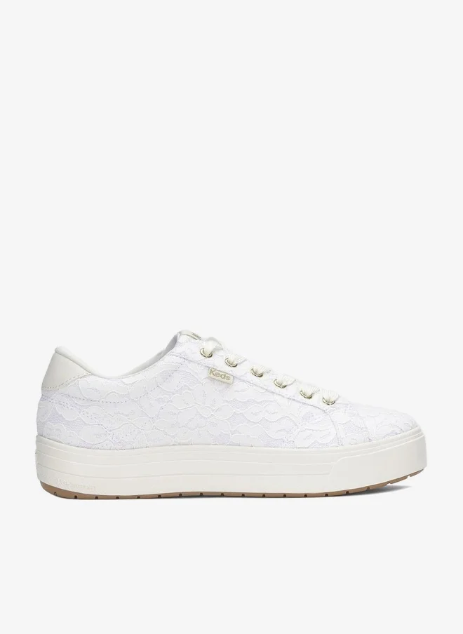كيدز Keds Women's Park Lace Up Casual Sneaker White