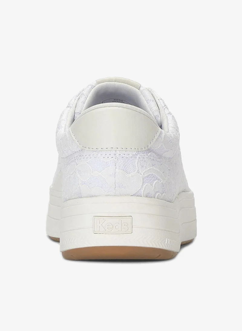 كيدز Keds Women's Park Lace Up Casual Sneaker White