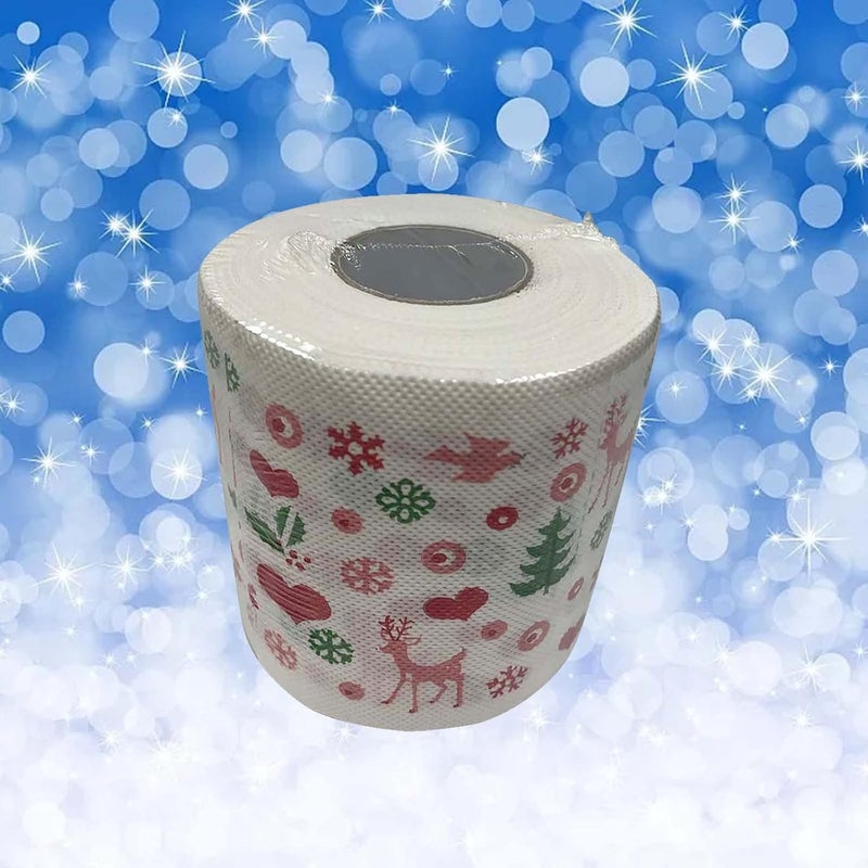 comfrt Rolls Christmas Toilet Paper Decorations, Christmas Tree and Santa Claus Printed Tissue Napkins for Xmas Gift, Santa Claus Bath Toilet Roll Paper Christmas Supplies Xmas Decor - Image 3
