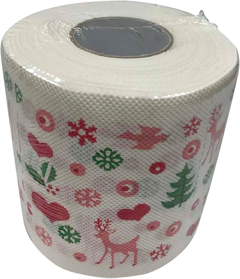comfrt Rolls Christmas Toilet Paper Decorations, Christmas Tree and Santa Claus Printed Tissue Napkins for Xmas Gift, Santa Claus Bath Toilet Roll Paper Christmas Supplies Xmas Decor - Image 1