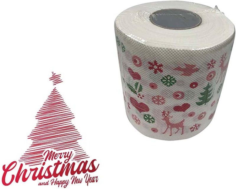 comfrt Rolls Christmas Toilet Paper Decorations, Christmas Tree and Santa Claus Printed Tissue Napkins for Xmas Gift, Santa Claus Bath Toilet Roll Paper Christmas Supplies Xmas Decor - Image 5
