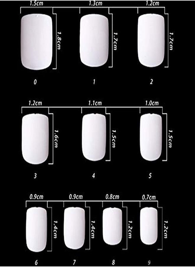 enForten - 500Pcs Clear Short Square Full Cover Fake Nails Tips Artificial Acrylic False Nails For Women Nail Salons & Diy Nail Art Manicure Decoration - Image 1