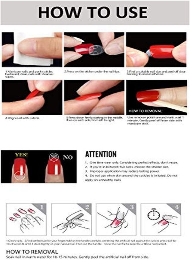 enForten - 500Pcs Clear Short Square Full Cover Fake Nails Tips Artificial Acrylic False Nails For Women Nail Salons & Diy Nail Art Manicure Decoration - Image 1