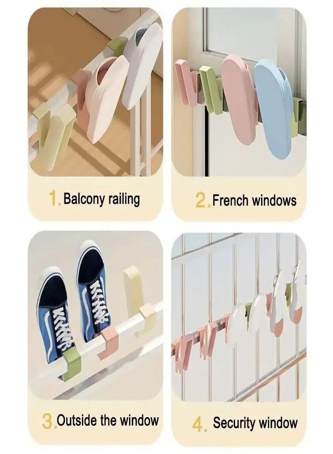 VIVITO Shoe Drying Rack–Non-Slip Hanging Organizer Hooks for All Shoes | Windproof, Waterproof Shoe Hanger for Balcony, Bathroom & Indoor Use | Ideal for Slippers, Heels, Sandals, Boots | (2 Piece) - Image 3