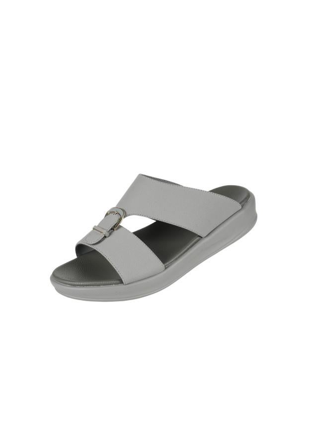barjeel uno 008-3705 Barjeel Uno Mens Arabic Sandals 6878-M122 Grey - Image 1