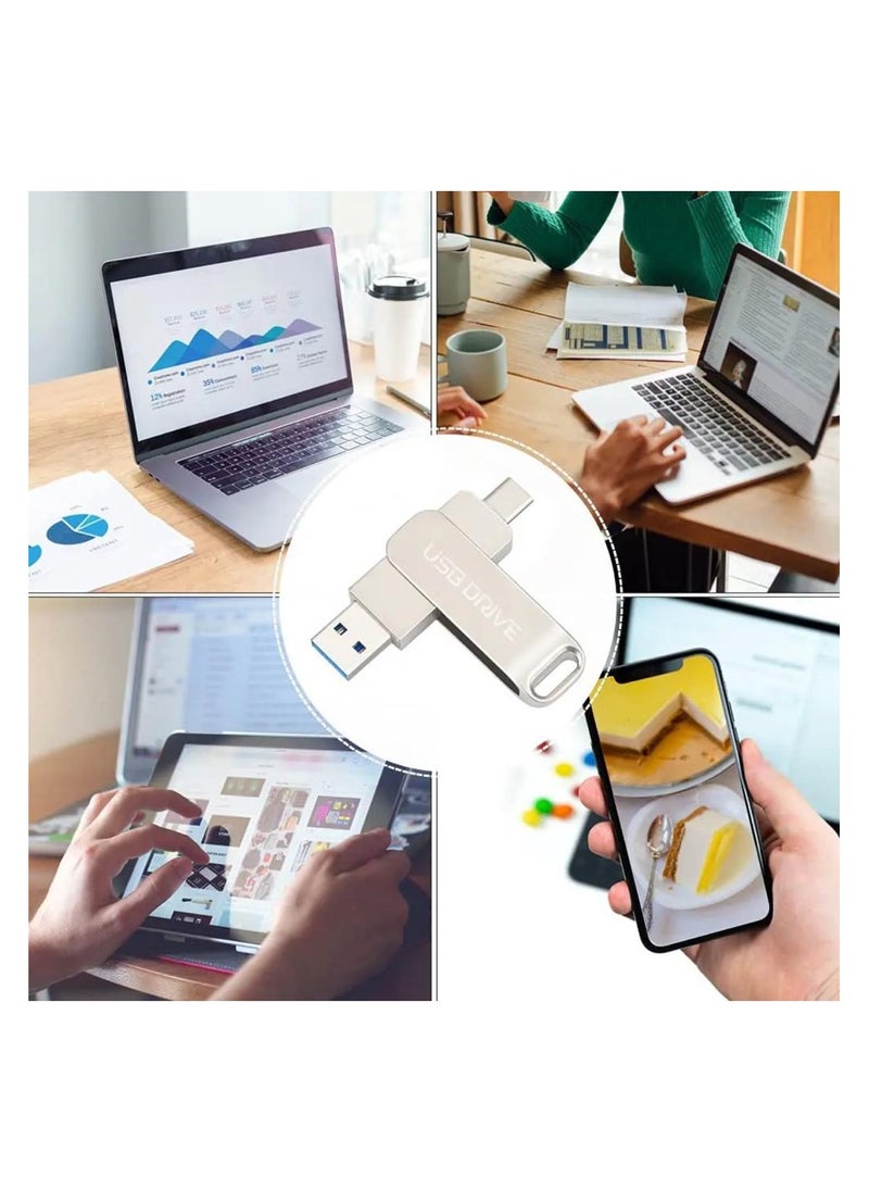 Beauenty 2TB USB Flash Drive Type C Interface High Speed USB Flash Drive Dual Drive 2 in 1 Thumb Drive with Keyhole and Keychain OTG for Smartphones, Computers, Tablets, PC and Cars  - Image 4