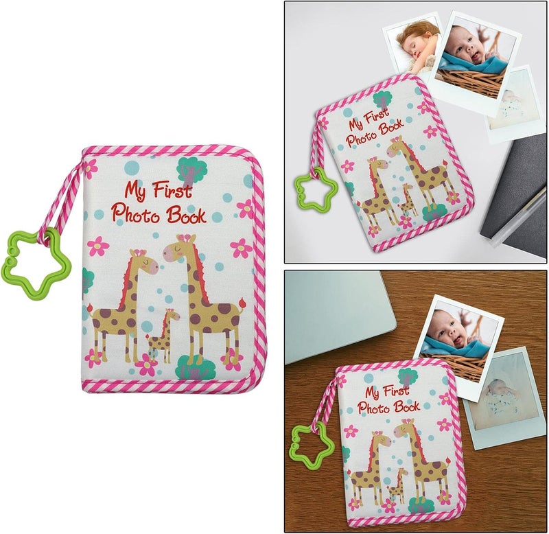 klarako Photo Album Photo Album Small Photo Album Soft Cloth Photo Book Album Gift for Babies, Pink - Image 5