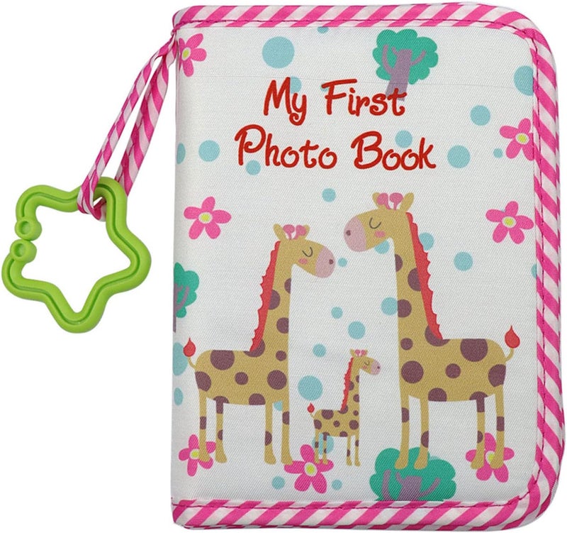 klarako Photo Album Photo Album Small Photo Album Soft Cloth Photo Book Album Gift for Babies, Pink - Image 2