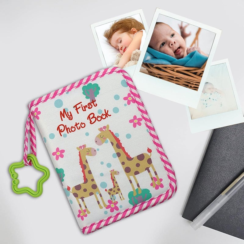 klarako Photo Album Photo Album Small Photo Album Soft Cloth Photo Book Album Gift for Babies, Pink - Image 4