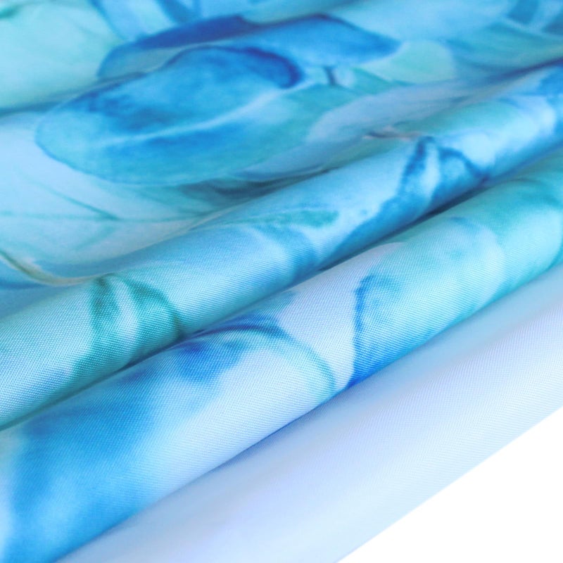 Niidder Blue Leaf Shower Curtain  Kingfisher Shower Curtain -72 ""W x 72"" L with 12 Hooks  Weighted Hem Shower Curtain  Waterproof Bathroom Shower Curtain  Blue Leaf Kingfisher Shower Curtain - Image 4