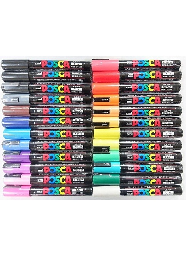 Uni-posca طقم ٢٤ من بوسكا يوني ١م و ١م ر  - Image 1