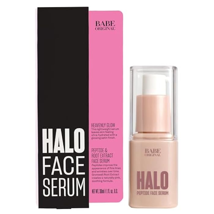 Babe Original Halo Peptide Face Serum for Women, Face Moisturizer Face Cream for Hydrated, Plump & Soothed Skin with Pink Root Extract, Hyaluronic Acid, Peptides & Amino Acids | Cruelty-free and Vegan - Image 1