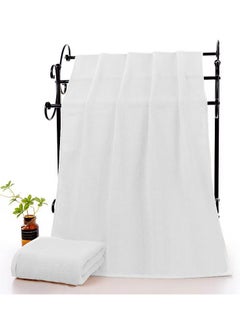MAXQON Beach Towel - 100% Cotton 600 GSM Over Sized (100x180cm), Highly Absorbent Bath Sheet For Pool, Beach, Fitness, Sports, Yoga, Color-White  - Image 2