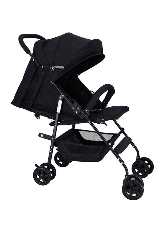 BABY PLUS - Adjustable Stroller With Compact, Reversible Handlebar Safety Belt Wheels Suspension Reclining Position Portable And Flexible, Unisex, 6 To 36 Months- Black - Image 1