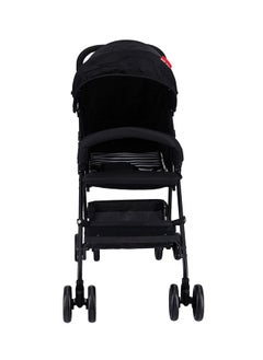 Adjustable Stroller With Compact, Reversible Handlebar Safety Belt Wheels Suspension Reclining Position Portable And Flexible, Unisex, 6 To 36 Months- Black