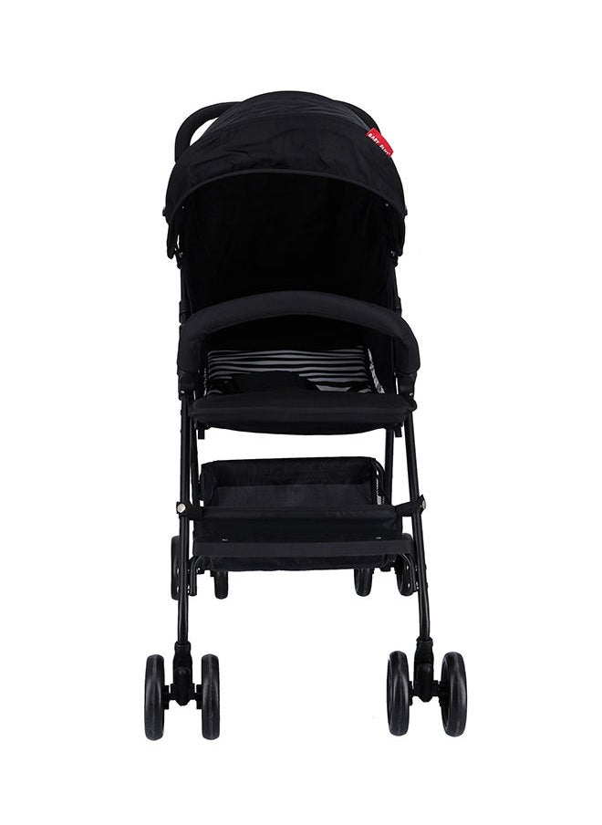 BABY PLUS - Adjustable Stroller With Compact, Reversible Handlebar Safety Belt Wheels Suspension Reclining Position Portable And Flexible, Unisex, 6 To 36 Months- Black - Image 1