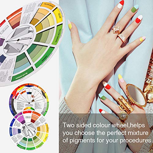 JimKing Creative Color Wheel, Paint Mixing Learning Guide, Art Class Teaching Tool for Makeup Painting Tattoo,Blending Board Chart Color Mixed Guide Hardboard(9.25inch) - Image 4