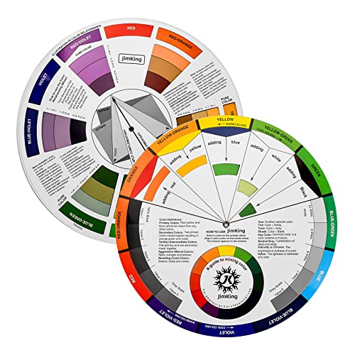 JimKing Creative Color Wheel, Paint Mixing Learning Guide, Art Class Teaching Tool for Makeup Painting Tattoo,Blending Board Chart Color Mixed Guide Hardboard(9.25inch) - Image 1