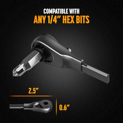 Galvanox Flat-end Ratchet Driver Designed for Leatherman Models - Compatible with Multi-tool Flat Bit Kits and Standard 1/4" Hex Bits (Black) - Image 2