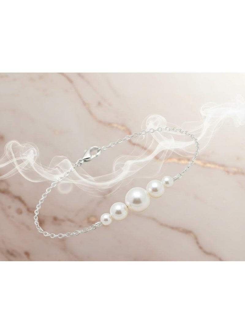 Pearl Bracelet, Silver Chain